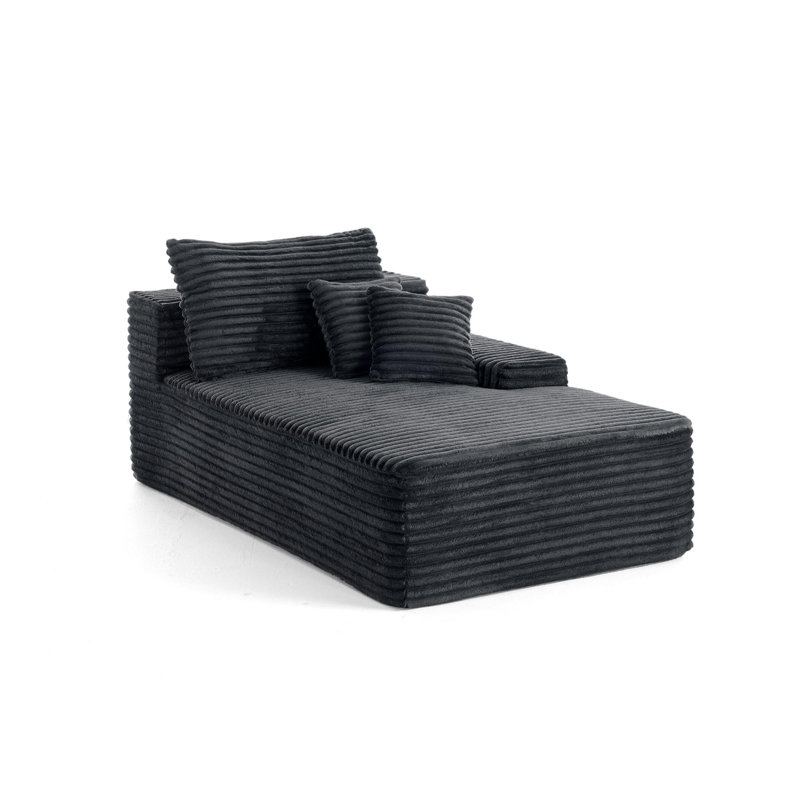 Upholstered Chaise Lounge, Grey