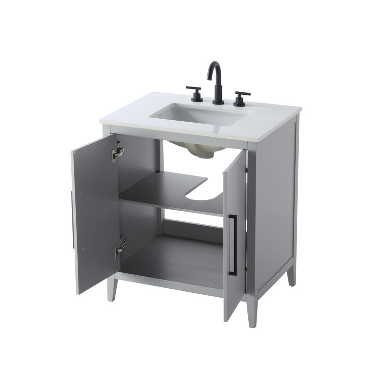 30 Inch Single Bathroom Vanity, Gray