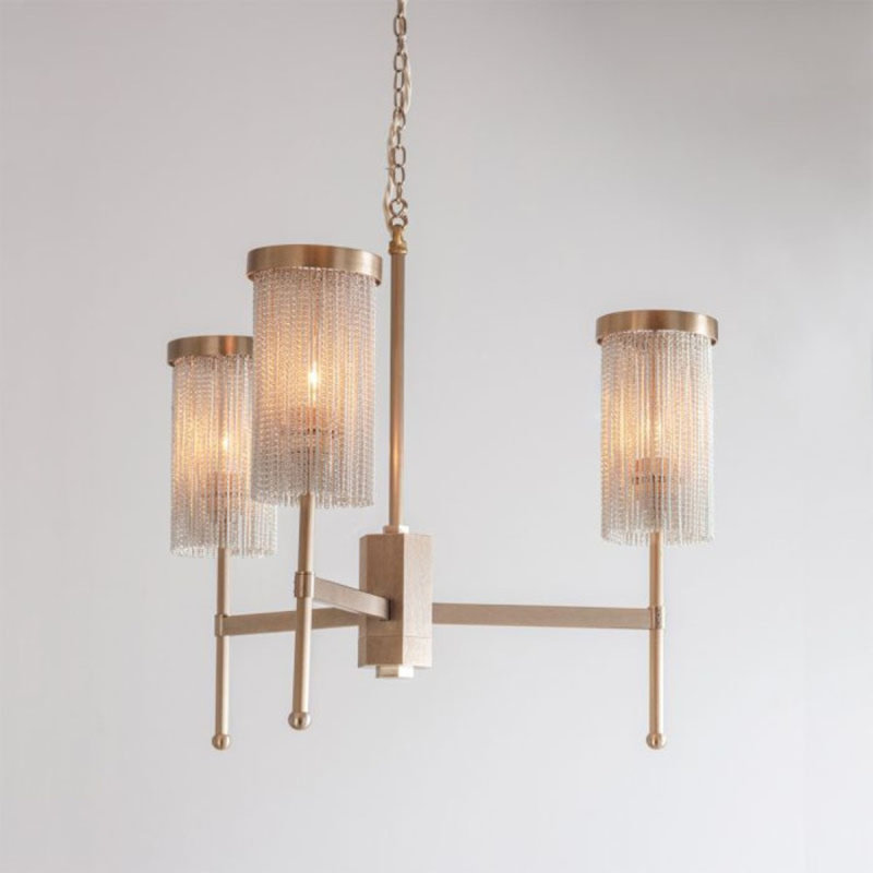 Lustre léger en acier inoxydable, Bronze brossé, H 20 po x l 18 po x P 18 po, Bronze brossé