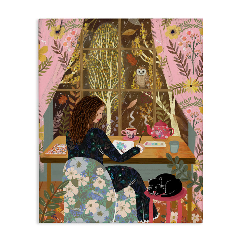 «Autumn Window Relaxing View Canvas», conception par Mia Charro, H 20 po x l 16 po
