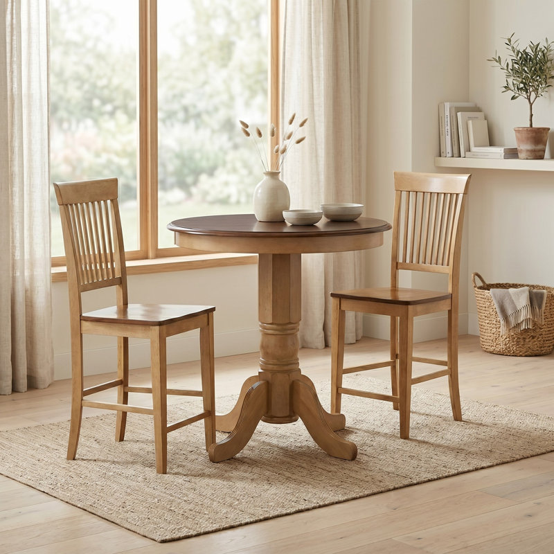 Huerfano Valley 2 - Person Solid Wood Top Pedestal Base Dining Set