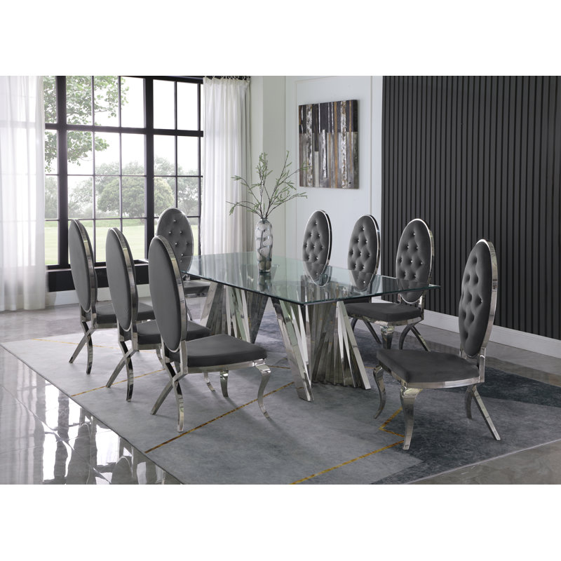 Ensemble repas 9 pièces 9 pièces, Argent, Gris foncé