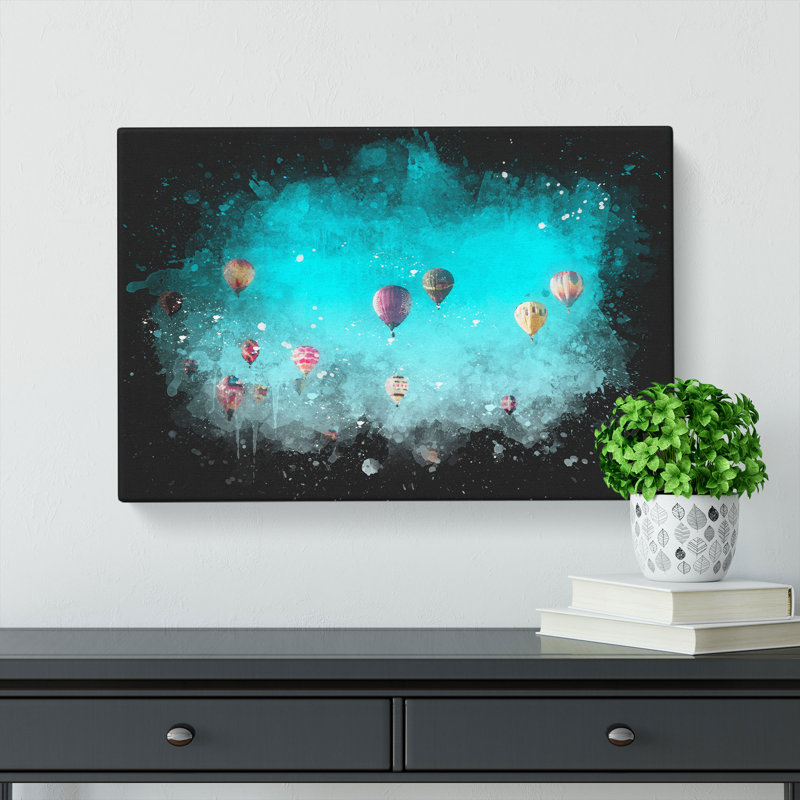 Going Up In A Hot Air Balloon - Wrapped Canvas, 60cm H x 91cm W x 3cm D