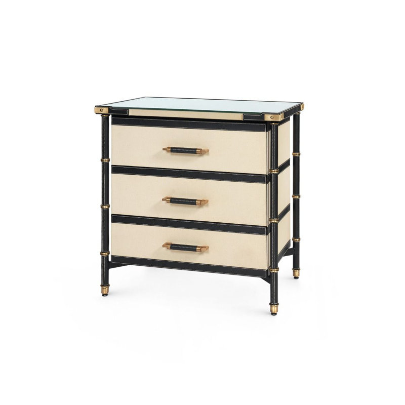 Toulon End Table, Black/Beige