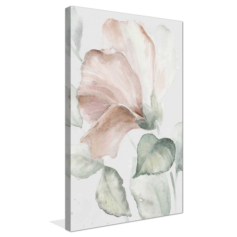 «Neutral Hibiscus I» par Lanie Loreth, reproduction sur toile, H 30 po x l 18 po x P 1 po, Toile tendue