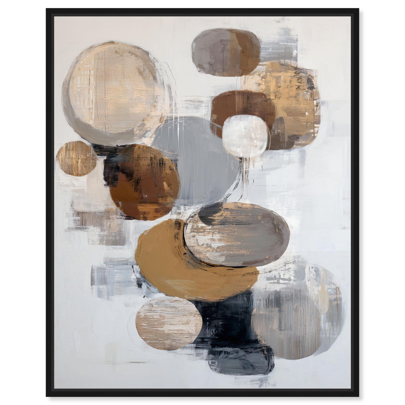 «Deserte Ovals II», reproduction d'art sur toile par Art Remedy, Structure noire, H 21 po x l 17 po