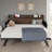 Twin Daybed with Pop Up Trundle, Storage Headboard and Charging Station, Strong Support, Walnut-656206421