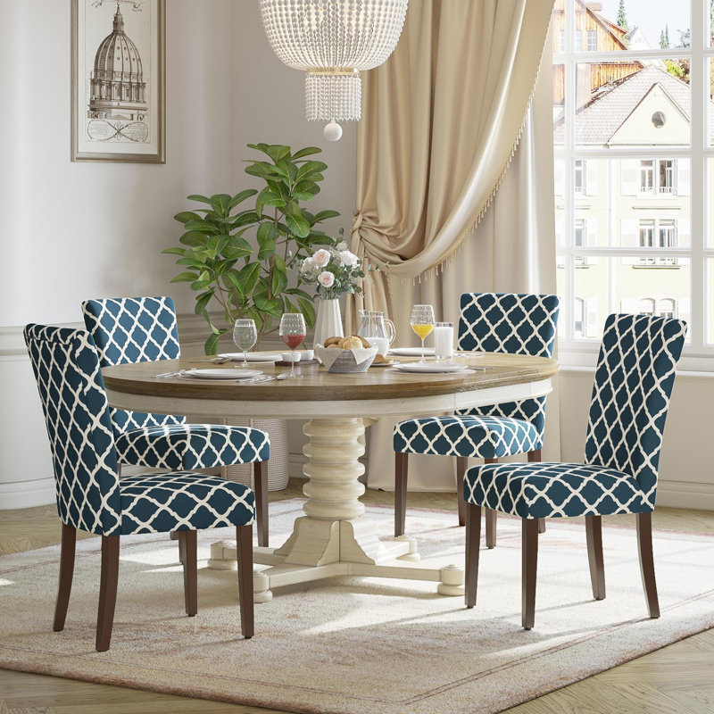 Chaise parsons rembourrée Jacquan, Rouille / crème