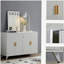 Armoire latérale avec 4 portes et tablettes amovibles, convient aux salons, salles à manger