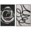 "Motif géométrique abstrait rétro de formes géométriques neutres et décoratives nordiques" - 2 pièces sur toile-99015671-99015672
