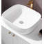 Meuble-lavabo moderne avec comptoir en marbre et lavabo en céramique pour salle de bain-129415698