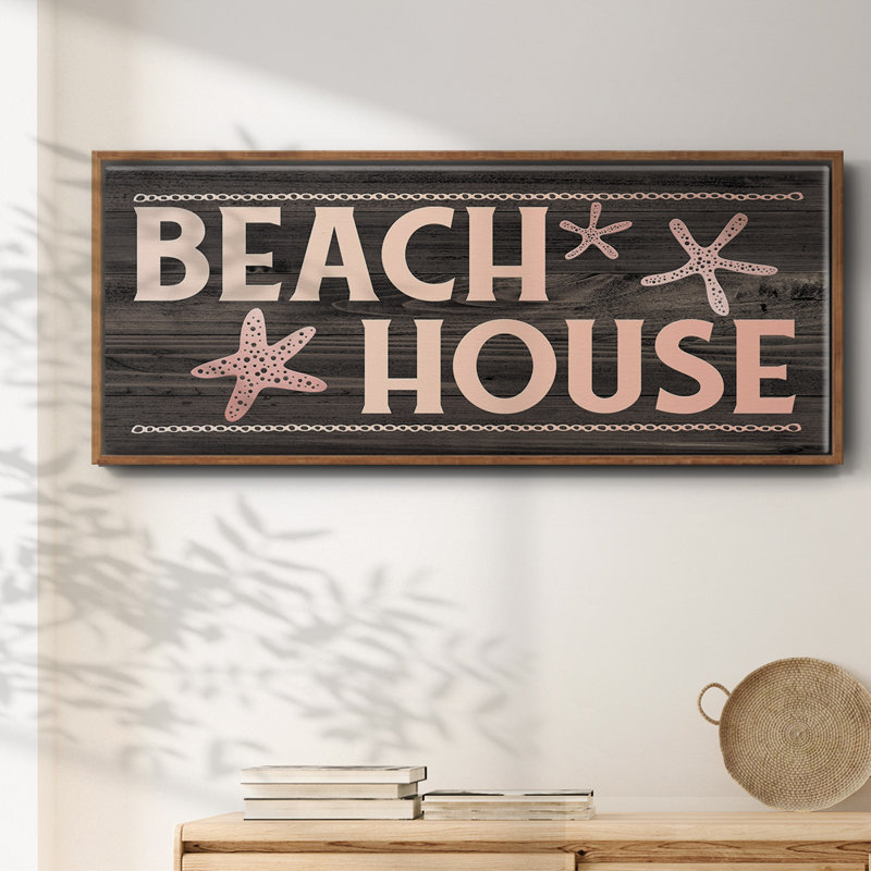 Beach House- Framed Canvas, 8" H x 20" W