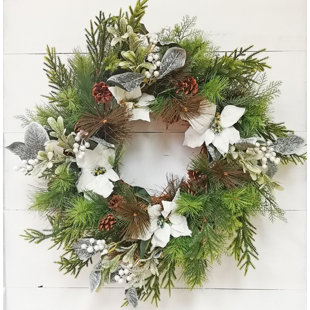 28in Poinsettia Wreath