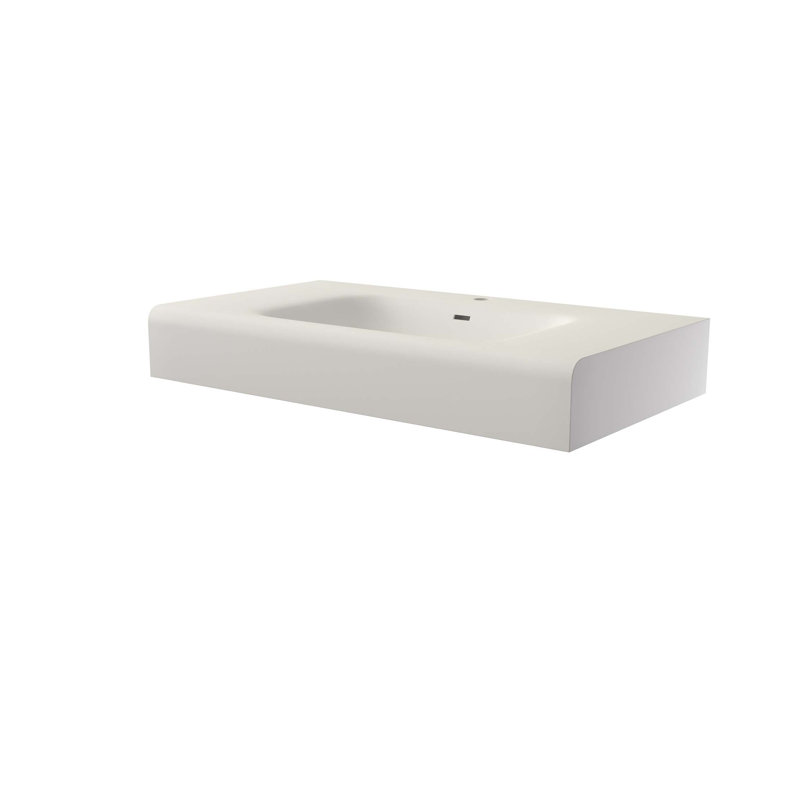 Lavabo de salle de bain à surface solide en pierre de pierre
