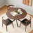 47.2" Solid Wood Round Dining Kitchen Table For 4-6 People With Intersecting Pedestal Base-98405879-98405875
