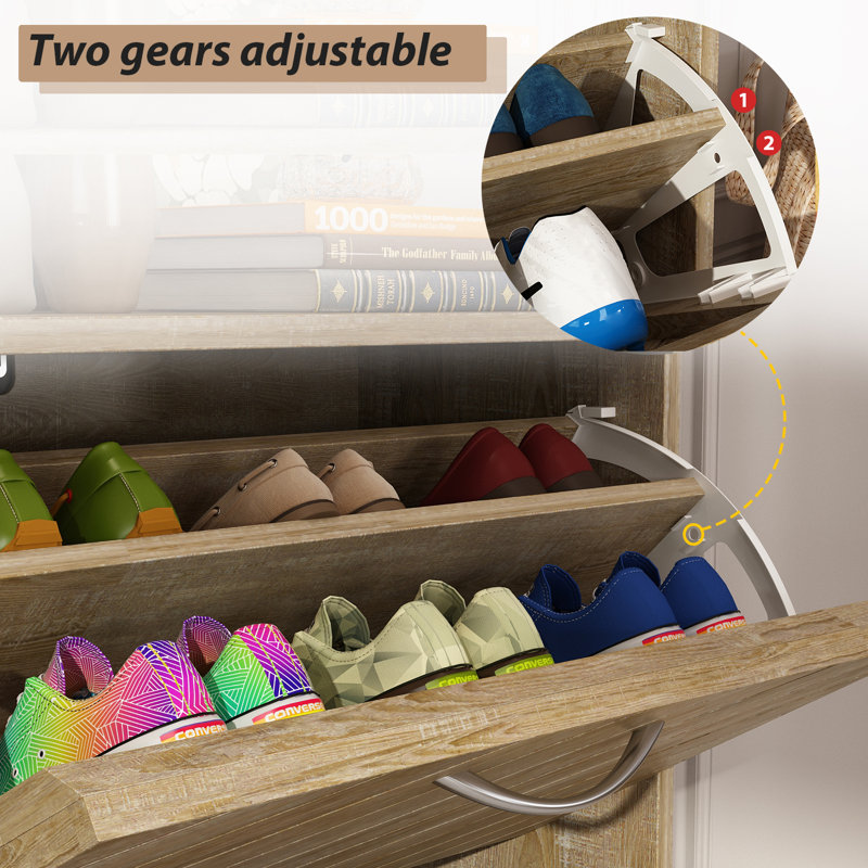 8 Pair Shoe Storage Cabinet, Brown