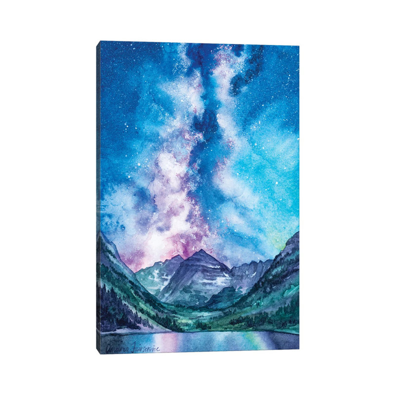 Maroon Bells Milkyway by Andrea Fairservice - Painting on Canvas, 66.04 cm H x 45.72 cm W x 3.175 cm D, Wrapped Canvas