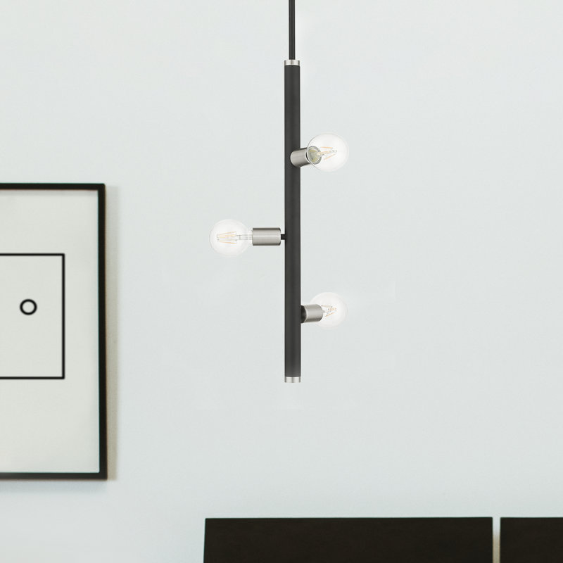 Luminaire suspendu à 3 lumières Jolisha, Noir