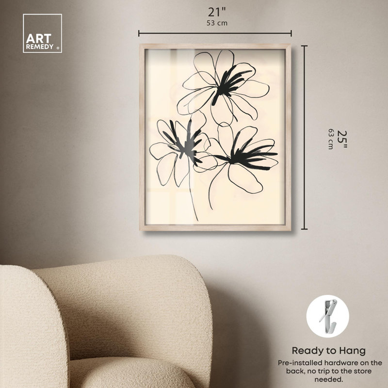 Fleurs de Calligray, Crème, H 25 po x l 21 po