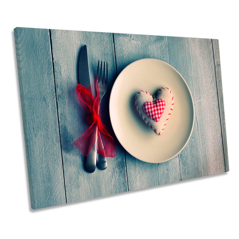Shabby Elegance Kitchen Heart - Wrapped Canvas Art Prints, 91.4cm H x 137.2cm W