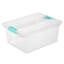 Bac de rangement empilable en plastique avec couvercle transparent Sterilite-99476631-99476633
