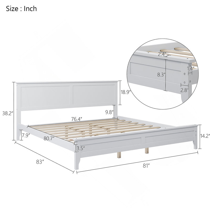 Solid Platform Bed, White