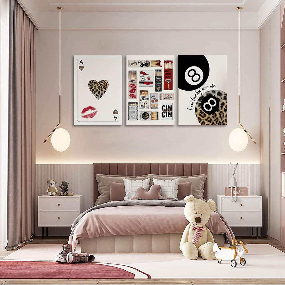 Trendy Matchbox Canvas Wall Art Leopard Ace Of Spades Pictures Wall Decor How Lucky Are We Funky 8 Pool Ball Posters Prints For Girl Dormitory Apartme