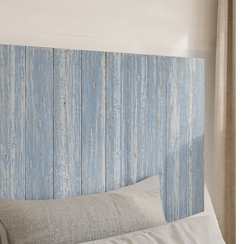 Davel Solid Wood Headboard, California King, Blue Powderwash