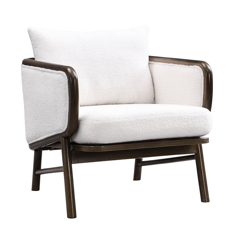 Paire de chaises d'appoint en tissu, chaises de salon à structure en bois massif, relaxantes et modernes pour les fauteuils