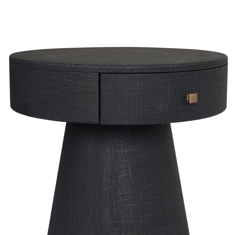 Chiro Nightstand-Black Linen, Black Linen