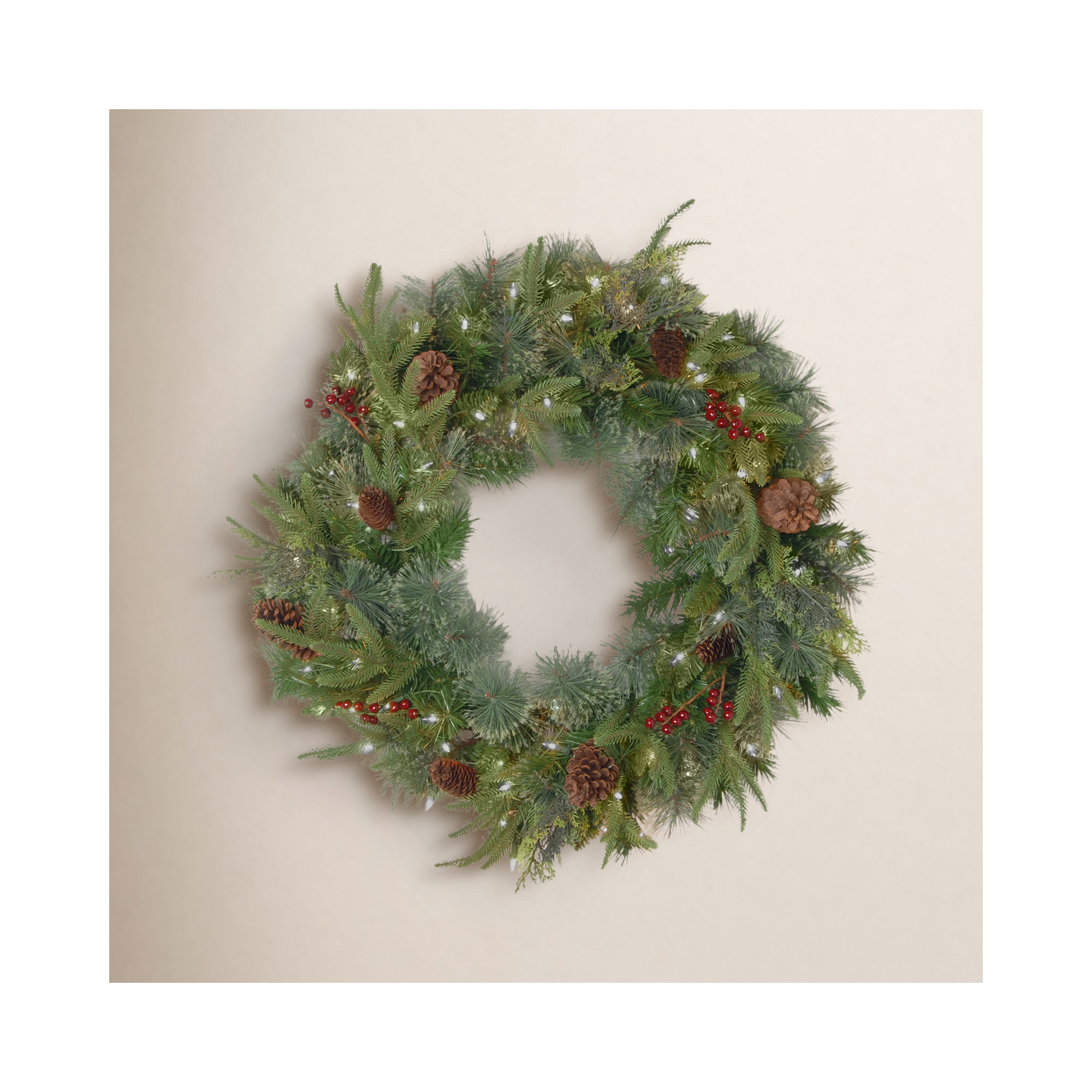 The Holiday Aisle® Colonial Wreath with Lights, 24"
