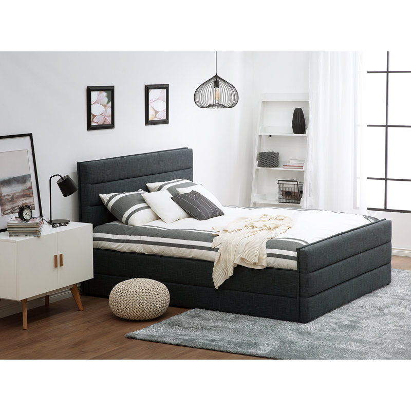 Upholstered Bed Frame, 180 x 200cm, Dark grey