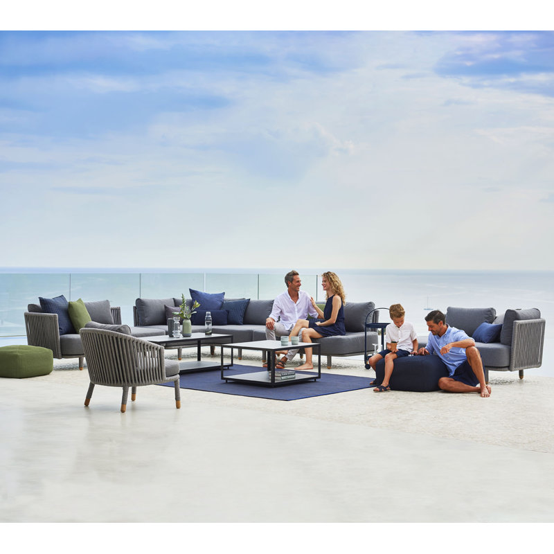 Level Outdoor Square Coffee Table, Lava Gray, 18.9" W x 18.9" L x 16.6" H