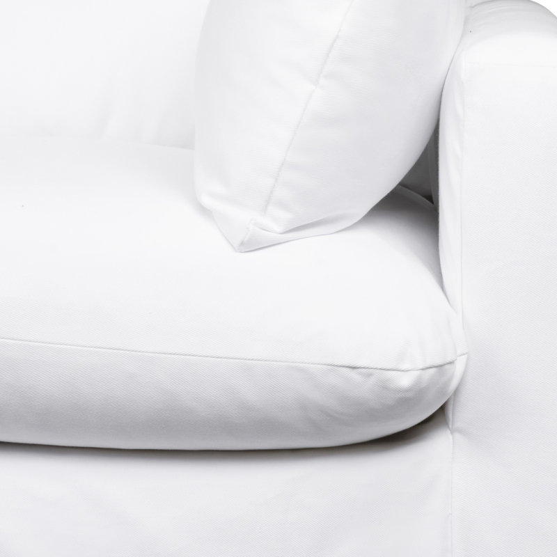 Luna 90" Slipcovered Sofa, Classic Bleach White Twill