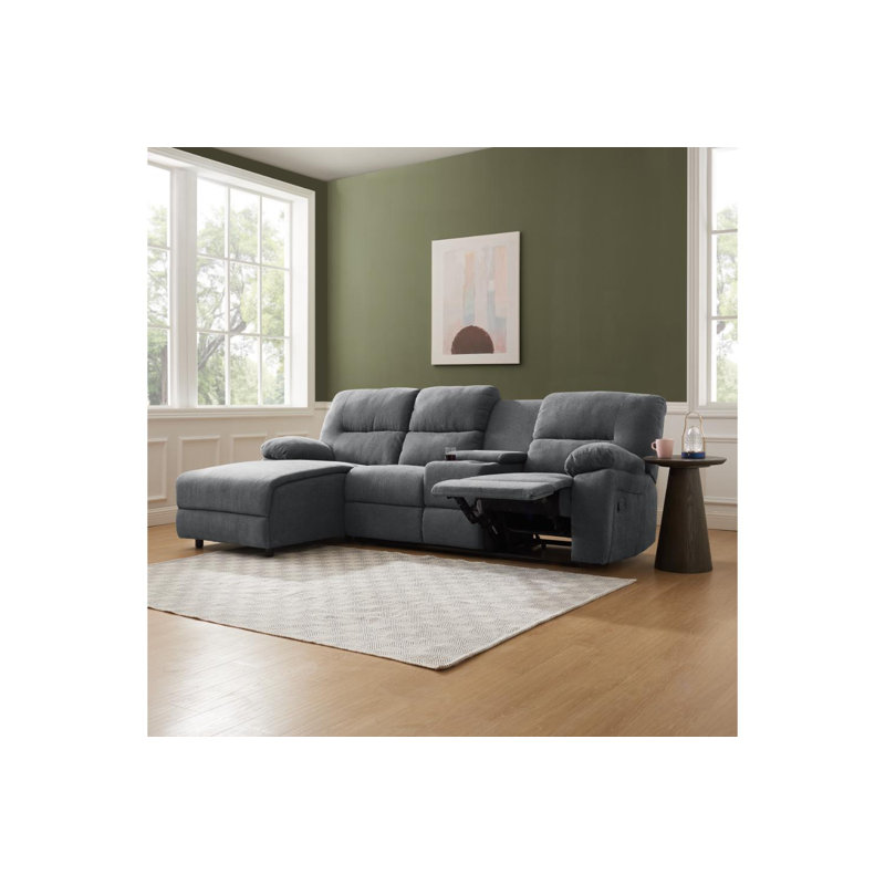 Segars 3 Seater Sofa & Chaise, Dark Grey, Left Hand Facing