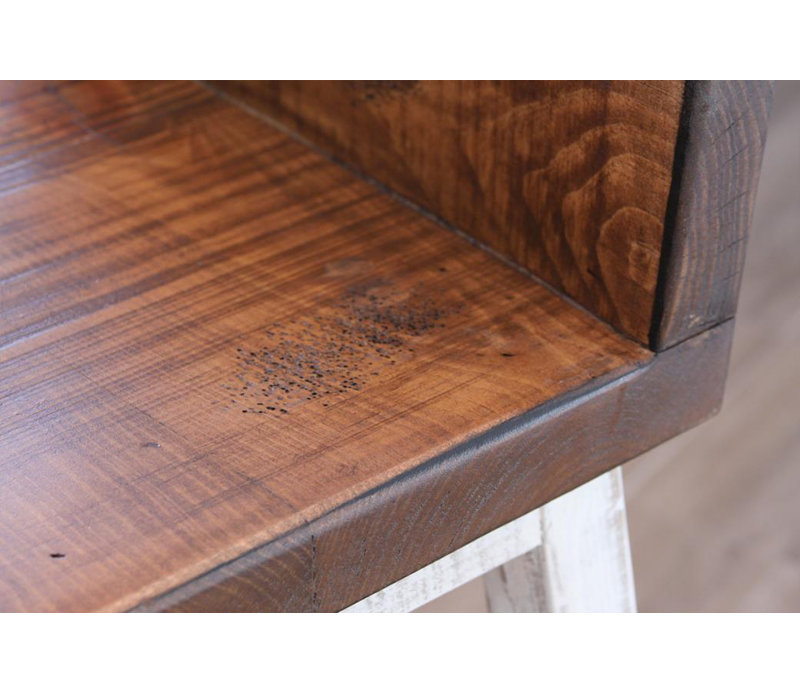 Tabouret de comptoir 24 po Foskey, Blanc, Brun, Tabouret de comptoir (siège d’une hauteur de 24
