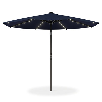 Parasol de terrasse inclinable Steel Market de 3 m (10 pi) avec éclairage solaire DEL et toile résistant aux UV