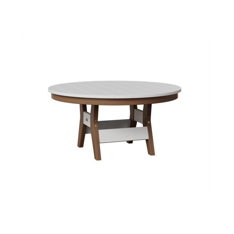 Harbor Outdoor Round Coffee Table, Antique Mahogany, White
