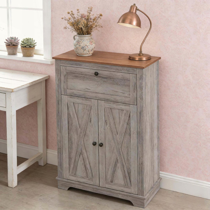 Armoire de rangement Grey Farmhouse, Gris