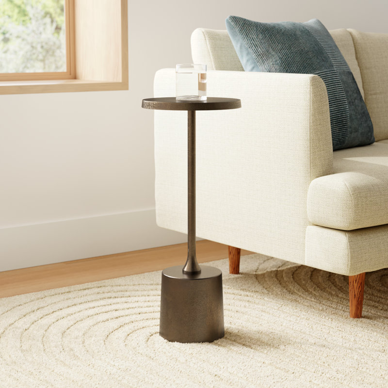 Element Aluminum Pedestal End Table, Brass Gold