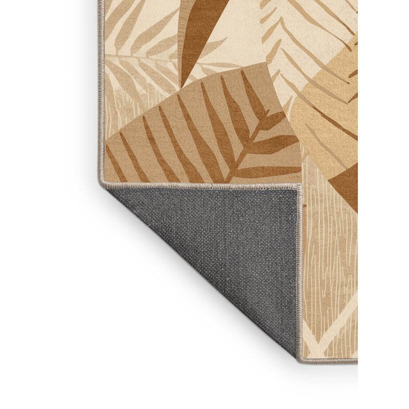 Tapis beige en peluche douce et moelleuse de couleur unie manchot tropical beige, 3 x 5