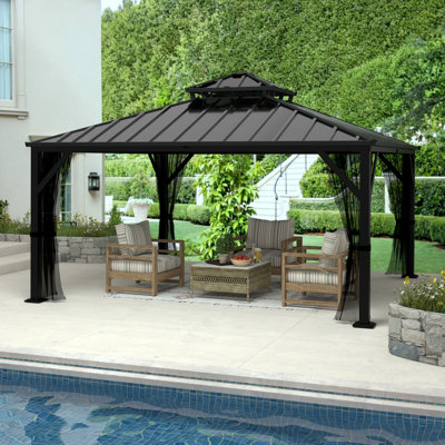 12 Ft. W x 12 Ft. D Aluminum Patio Gazebo