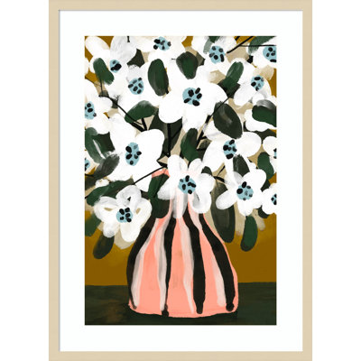 Pastel Flower Impression No 9 by Treechild Wood Framed Wall Art Print