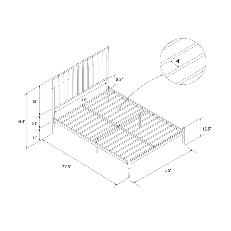 Novogratz Nicole Modern Metal Platform Bed & Reviews | Wayfair