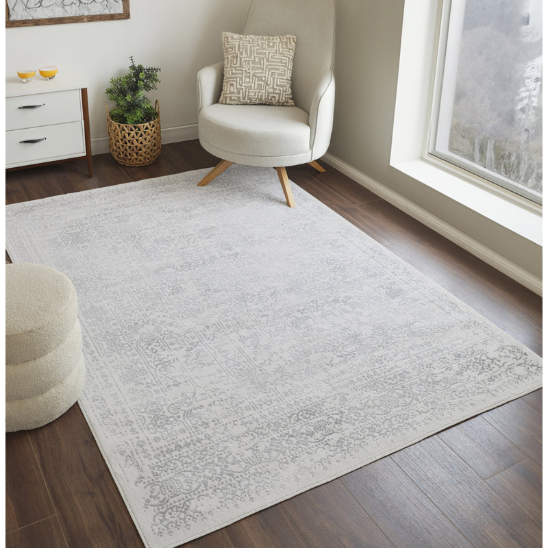 Copenhaver Power Loom Grey/Cream Area Rug, Rectangle 120 x 170cm