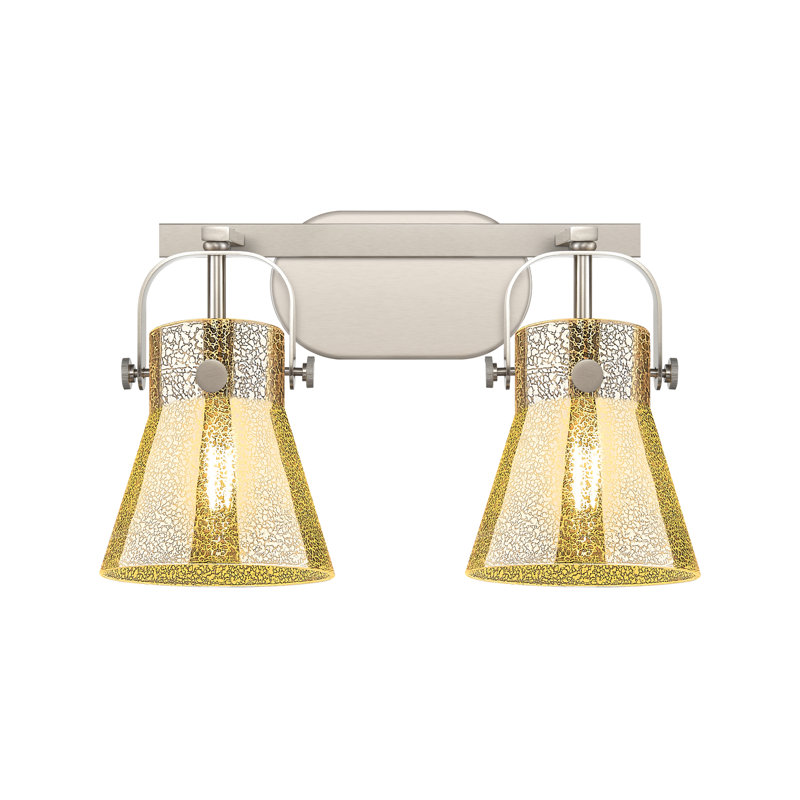 Éclairage pour meuble-lavabo mural 6 po 2 lumières Sidman, Transparent, Nickel satiné, Deux lumières