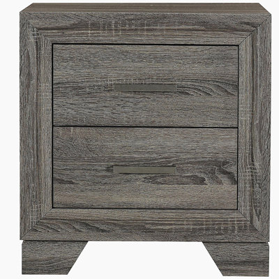 Funston Brown Oak 2-drawer Nightstand Bedside Table