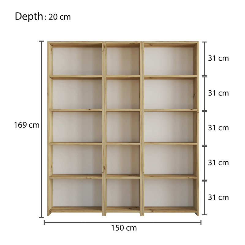 Bibliothèque Bulluck H 66,54 "x l 59,06", Naturel
