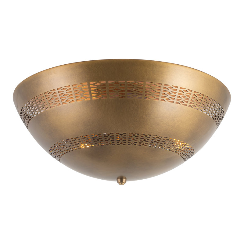 Overland 3 - Light Flush Mount, Vintage Brass