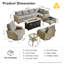 Canapé d'extérieur 10 pièces avec poêle et table basse, taille profonde et coussin épais-1820072249